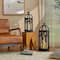 Glitzhome® Black Farmhouse Church Window Wood & Metal Lanterns Set